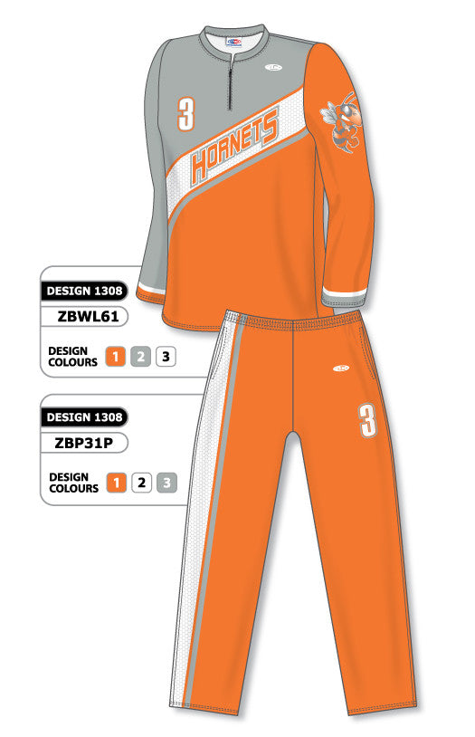 Athletic Knit Sublimated Long Sleeve Basketball Warm Up Set Design 1308 (ZBWLS61-1308)